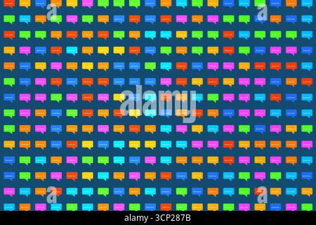Bulles de chat en ligne colorées, réseau de communication utilisateur. Bulles de chat en ligne colorées, réseau de communication utilisateur. Surveillance de l'activité des utilisateurs, de la messagerie texte et de la communication. social media001s07 user communication speech bubble icon Banque D'Images