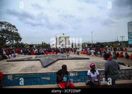 Accra, Grand Accra, Ghana. 23 septembre 2025. Les manifestants du Nouveau Parti patriotique (NPP) en colère devant Jubilee House exigent la fin du harcèlement policier parrainé par l'État contre les dirigeants et les membres du parti, 23e Septemer 2025 (image crédit : © Frank Kporfor/ZUMA Press Wire) USAGE ÉDITORIAL SEULEMENT ! Non destiné à UN USAGE commercial ! Banque D'Images