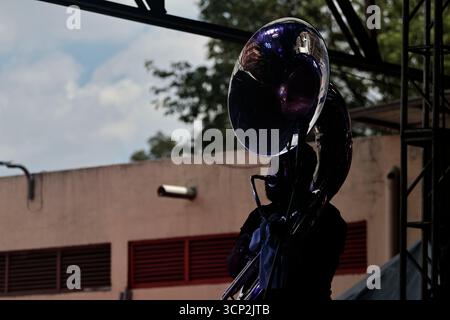 Mexique, CDMX, Mexique. 23 septembre 2025. Le marché le plus important spécialisé dans les fleurs de toutes sortes est le marché jamaïcain, situé à Mexico. Aujourd'hui marque son 68e anniversaire et est l'un des principaux points de vente et de distribution de fleurs de divers états à travers le pays. Avec de la musique live et de la danse dans ses allées, les vendeurs, les employés et les clients célèbrent un autre anniversaire. Ce marché a ouvert ses portes en 1957 dans le cadre de la modernisation de la ville. Il a des racines préhispaniques, comme il était et continue d'être le centre de commerce de fleurs le plus important, relié à cette époque par des rivières ou CA Banque D'Images