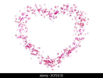 Grand coeur rose vif fait de petits coeurs. Fond abstrait de Saint-Valentin. Conception brillante de carte de voeux vectorielle Illustration de Vecteur