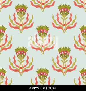 Ornementale Folk style floral sans couture Illustration de Vecteur