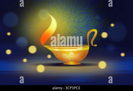 joyeux diwali carte de voeux diwali souhaite Banque D'Images