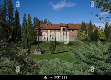 Auschwitz, Pologne - 15 septembre 2025 : fosse d'exécution à Auschwitz I. C'était un camp de concentration allemand nazi en Pologne occupée. 1,1 millions de personnes ont été assassinées Banque D'Images