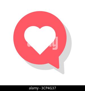 Signe de symbole de coeur. Motif Love Feeling. Réactions sur les médias sociaux. Icône Vector simple. Illustration de Vecteur