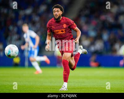 Barcelone, Espagne. 23 septembre 2025. Arnaut Danjuma du Valencia CF lors du match la Liga EA Sports entre le RCD Espanyol et le Valencia CF a joué au RCDE Stadium le 23 septembre 2025 à Barcelone, en Espagne. (Photo de SERGIO RUIZ/PRESSIN) crédit : AGENCE SPORTIVE PRESSINPHOTO/Alamy Live News Banque D'Images