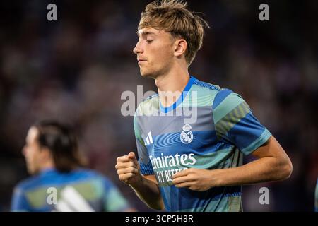 Valencia, Espagne. 23 septembre 2025. Doyen HUIJSEN du Real Madrid lors du championnat espagnol de football de la Liga entre Levante UD et Real Madrid CF le 23 septembre 2025 à l'Estadio Ciudad de Valencia à Valence, Espagne - photo Omar Arnau/Matthieu Mirville/DPPI crédit : DPPI Media/Alamy Live News Banque D'Images