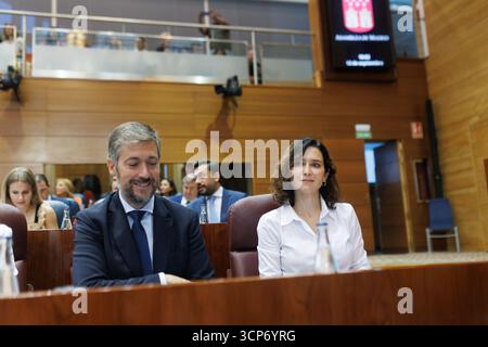 Madrid, le 12 septembre 2025. Assemblée de Madrid. Débat sur l'état de la région. Photo : Isabel Permuy. Archdc. Crédit : album / Archivo ABC / Isabel B. Permuy Banque D'Images