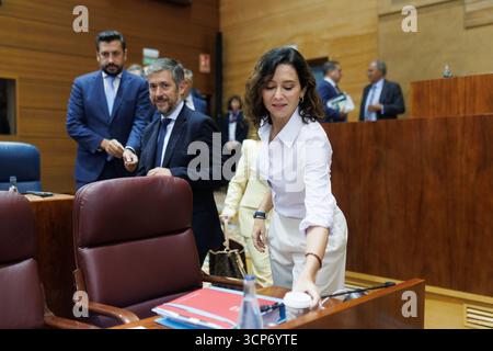 Madrid, le 12 septembre 2025. Assemblée de Madrid. Débat sur l'état de la région. Photo : Isabel Permuy. Archdc. Crédit : album / Archivo ABC / Isabel B. Permuy Banque D'Images