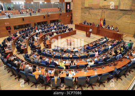 Madrid, 12/09/2024. Assemblée de Madrid. Première journée du débat sur l’état de la région avec l’intervention de la présidente de la CAM, Isabel Díaz Ayuso. Photo : Jaime García. ARCHDC. Crédit : album / Archivo ABC / Jaime García Banque D'Images