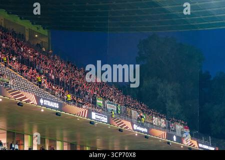 Braga, Portugal. 24 septembre 2025. Braga - uitvak lors du premier match de l'UEFA Europa League 2025/2026. Le match se déroule entre S.C. Braga et Feyenoord à l'Estadio Municipal de Braga le 24 septembre 2025 à Braga, Portugal. Crédit : Box to Box Pictures/Alamy Live News Banque D'Images