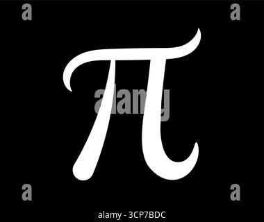 Icône de symbole Pi stylisé. Lettre grecque noire représentant la constante mathématique 3,14. Illustration de Vecteur