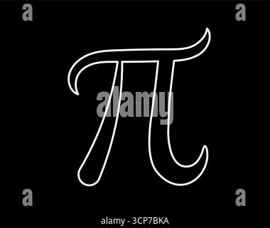 Icône de symbole Pi stylisé. Lettre grecque noire représentant la constante mathématique 3,14. Illustration de Vecteur