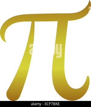 Icône de symbole Pi stylisé. Lettre grecque noire représentant la constante mathématique 3,14. Illustration de Vecteur