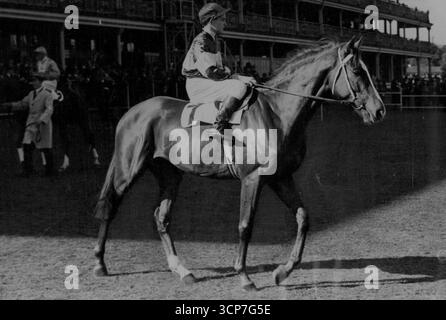 Voici un conseil à long terme sur la Melbourne Cup de l'ACE Victorian Jockey, A. Breasley. A son retour de Sydney à Melbourne, Breasley a déclaré : « C'est mon ambition de remporter la prochaine Melbourne Cup sur Carbon Copy. C'est le meilleur garçon de trois ans que j'ai jamais monté. » Le poulain n'a été prolongé à aucune étape de l'AJC plate à Randwick samedi dernier. 25 novembre 1948. Banque D'Images