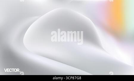 Un élégant design abstrait White Wave avec des teintes et des tons délicats et subtils Illustration de Vecteur