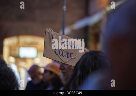 Manifestazione pro-Palestina Modena 24 settembre 2025, Italie Banque D'Images