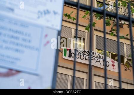 Rome, Italie. 24 septembre 2025. **PAS DE WEB ET DE JOURNAUX SEULEMENT POUR L'ITALIE** Institut Rossellini occupé. Crédit : Agence photo indépendante/Alamy Live News Banque D'Images