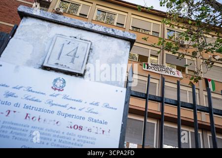 Rome, Italie. 24 septembre 2025. **PAS DE WEB ET DE JOURNAUX SEULEMENT POUR L'ITALIE** Institut Rossellini occupé. Crédit : Agence photo indépendante/Alamy Live News Banque D'Images