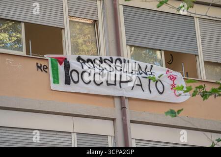 Rome, Italie. 24 septembre 2025. **PAS DE WEB ET DE JOURNAUX SEULEMENT POUR L'ITALIE** Institut Rossellini occupé. Crédit : Agence photo indépendante/Alamy Live News Banque D'Images