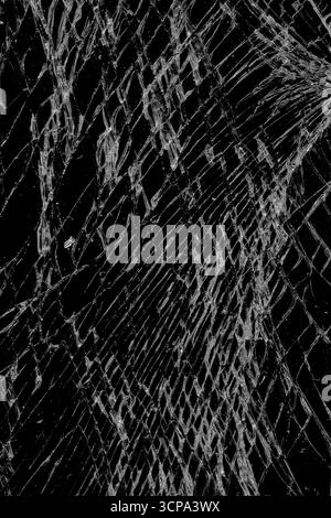 Gros plan des plis et des fissures sur l'écran LCD du smartphone ou de la tablette, à la suite de chocs, de motifs de détail et d'arrière-plan Banque D'Images