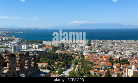Vue aérienne sur la ville de Thessalonique en Grèce Banque D'Images