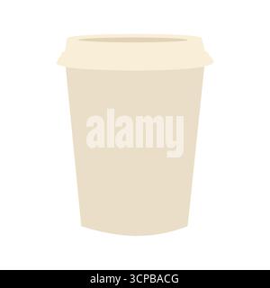 Maquette minimaliste de tasse en papier sur fond blanc, idéale pour la marque, le café ou les conceptions liées aux boissons. Illustration de Vecteur