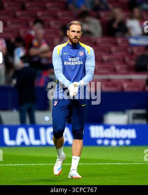 Madrid, Espagne. 24 septembre 2025. Jan Oblak de l'Atletico de Madrid lors du match la Liga EA Sports entre l'Atletico de Madrid et le Rayo Vallecano a joué au Riyad Metropolitano Stadium le 24 septembre 2025 à Madrid, en Espagne. (Photo de Cesar Cebolla/PRESSIN) crédit : AGENCE SPORTIVE PRESSINPHOTO/Alamy Live News Banque D'Images