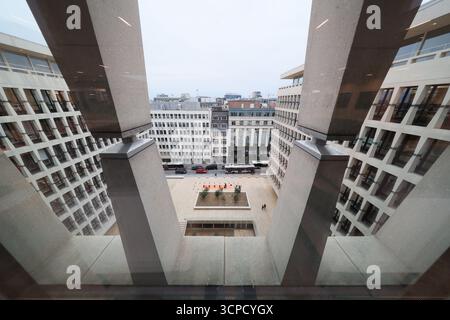 Bruxelles, Belgique. 25 septembre 2025. Cette image montre l'intérieur du bâtiment Marnix, le siège récemment rénové de la banque ING Belgique à Bruxelles, jeudi 25 septembre 2025. BELGA PHOTO BENOIT DOPPAGNE crédit : Belga News Agency/Alamy Live News Banque D'Images
