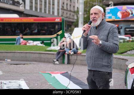 Buenos Aires, Argentine ; 23 septembre 2025 : protestation contre le génocide commis par Israël contre la Palestine et l'inaction de l'ONU Banque D'Images