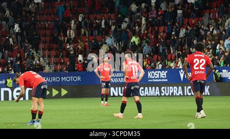 Pampelune, Espagne. 25 septembre 2025. Sport. Football/Soccer.Football match de la Liga EA Sports entre CA Osasuna et Elche CF joué au stade El Sadar à Pampelune (Espagne) le 25 septembre 2025. Crédit : Inigo Alzugaray/cordon Press crédit : CORDON PRESS/Alamy Live News Banque D'Images