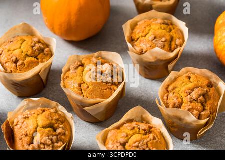 Muffins sains faits maison à la citrouille aux épices pour le petit déjeuner Banque D'Images