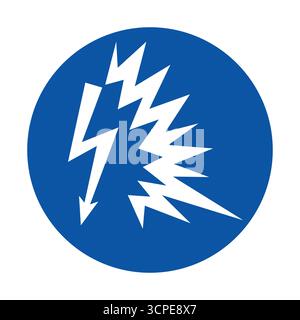 Ce motif saisissant arbore une icône représentant un éclair audacieux et un cercle bleu éclatant, symbolisant l'énergie et la puissance. Idéal pour les projets créatifs Illustration de Vecteur