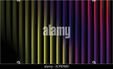 Fond néon fractal gradient de verre rayures dégradées verticales vibrantes pour un design moderne. Illustration de Vecteur