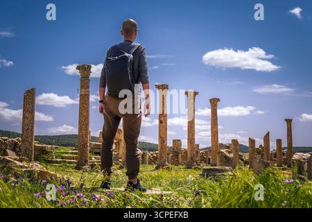 Ruines romaines, Madaure, Souk Ahras, Algérie Banque D'Images