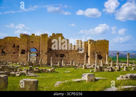 Ruines romaines, Madaure, Souk Ahras, Algérie Banque D'Images