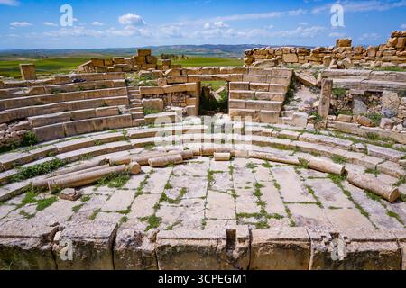 Ruines romaines, Madaure, Souk Ahras, Algérie Banque D'Images