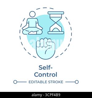 Icône de concept bleu doux de contrôle automatique Illustration de Vecteur