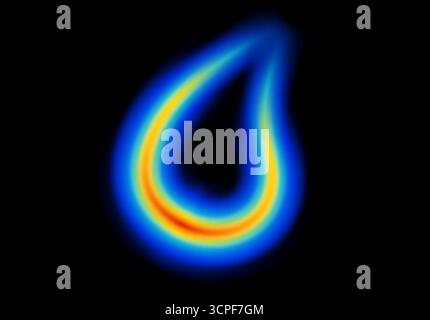Forme abstraite brillante dans la lumière néon avec palette de couleurs de carte thermique Illustration de Vecteur