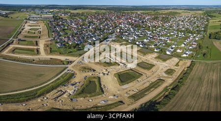 Travaux de développement de la nouvelle zone de construction dans la municipalité de Moetzingen. 175 parcelles à bâtir sont prévues dans les zones de développement de Roete II et III Banque D'Images