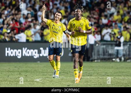 HONG KONG, Chine - 23 AOÛT : lors de la finale de la Super Coupe d'Arabie Saoudite - Al-Nassr vs Al-Ahli au stade de Hong Kong le 23 août 2025 à Hong Kong, Chine Banque D'Images