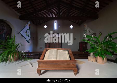 San Biagio a Vignoni, église de style roman à Vignoni a San Quirico d'Orcia dans la province de Sienne, Italie Banque D'Images