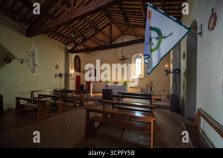 San Biagio a Vignoni, église de style roman à Vignoni a San Quirico d'Orcia dans la province de Sienne, Italie Banque D'Images