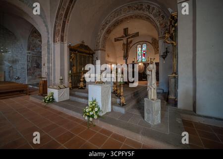 San Biagio a Vignoni, église de style roman à Vignoni a San Quirico d'Orcia dans la province de Sienne, Italie Banque D'Images