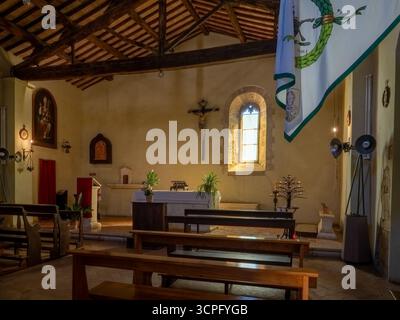San Biagio a Vignoni, église de style roman à Vignoni a San Quirico d'Orcia dans la province de Sienne, Italie Banque D'Images