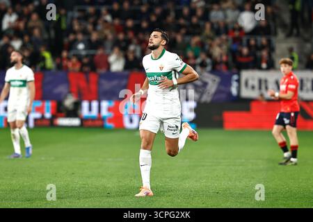 Pampelune, Espagne. 25 septembre 2025. Rafa Mir (Elche) Football/Football : Espagnol 'la Liga EA Sports' match entre CA Osasuna - Elche CF à l'Estadio El Sadar à Pampelune, Espagne . Crédit : Mutsu Kawamori/AFLO/Alamy Live News Banque D'Images