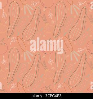 motif végétal sans couture dans le style d'art au trait Illustration de Vecteur