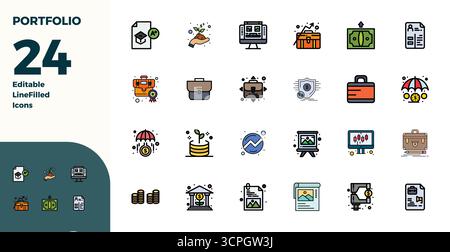 Pack leader de l'industrie de 24 icônes vectorielles Duotone PIXEL Perfect pour Portfolio, dimensionnées à 128x128 pour un rendu optimal et l'excellence de l'interface utilisateur. Illustration de Vecteur