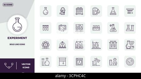 Icônes vectorielles parfaites de 24 PIXELS Bold Line pour l'expérience, livrées au format 128x128 pour une excellence visuelle constante. Illustration de Vecteur