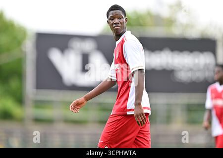 Roeselare, Belgique. 18 septembre 2025. Serigne Sylla (11 ans) de Monaco photographié lors du match UEFA Youth League phase de la saison 2025 - 2026 entre le Club Brugge KV et L'AS Monaco le 18 septembre 2025 à Roeselare, Belgique. (Photo de David Catry/Sportpix) crédit : Sportpix/Alamy Live News Banque D'Images