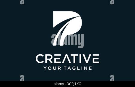 Un modèle de logo lettre P initiale abstrait, conçu pour une marque moderne. Il convient aux entreprises des secteurs de la mode, du numérique et de la technologie, o Illustration de Vecteur